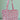 1 Cali Pink Floral Quilted Tote Bag - Vibrant Rose Pattern Handbag for Everyday Style | Stylish Women's Carryall