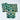 Raffia Shibori Table Runner - Turtle Pattern - Emerald